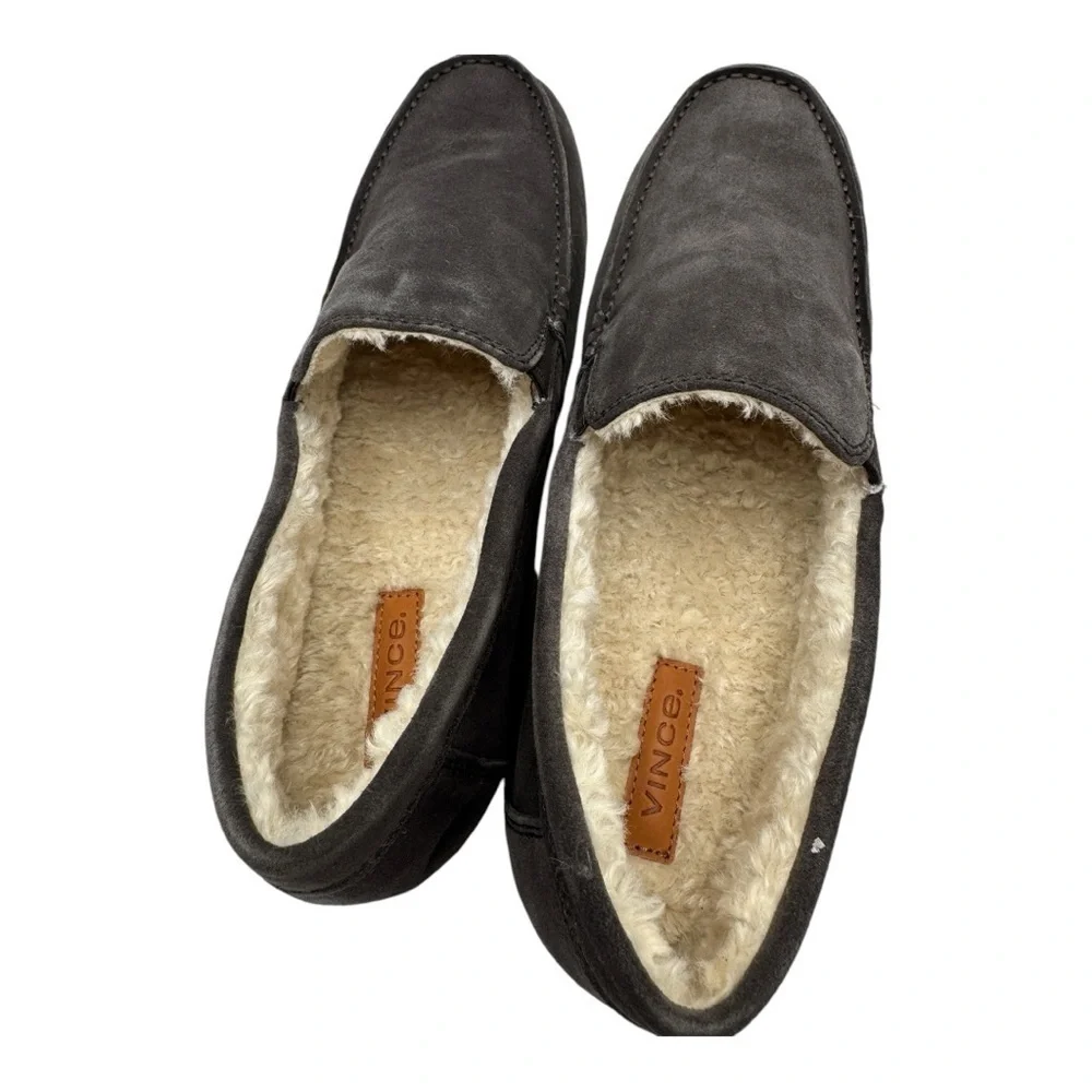 VINCE Gomez Faux Fur Lined Suede Loafers in Palomar Size 13 Men NIB